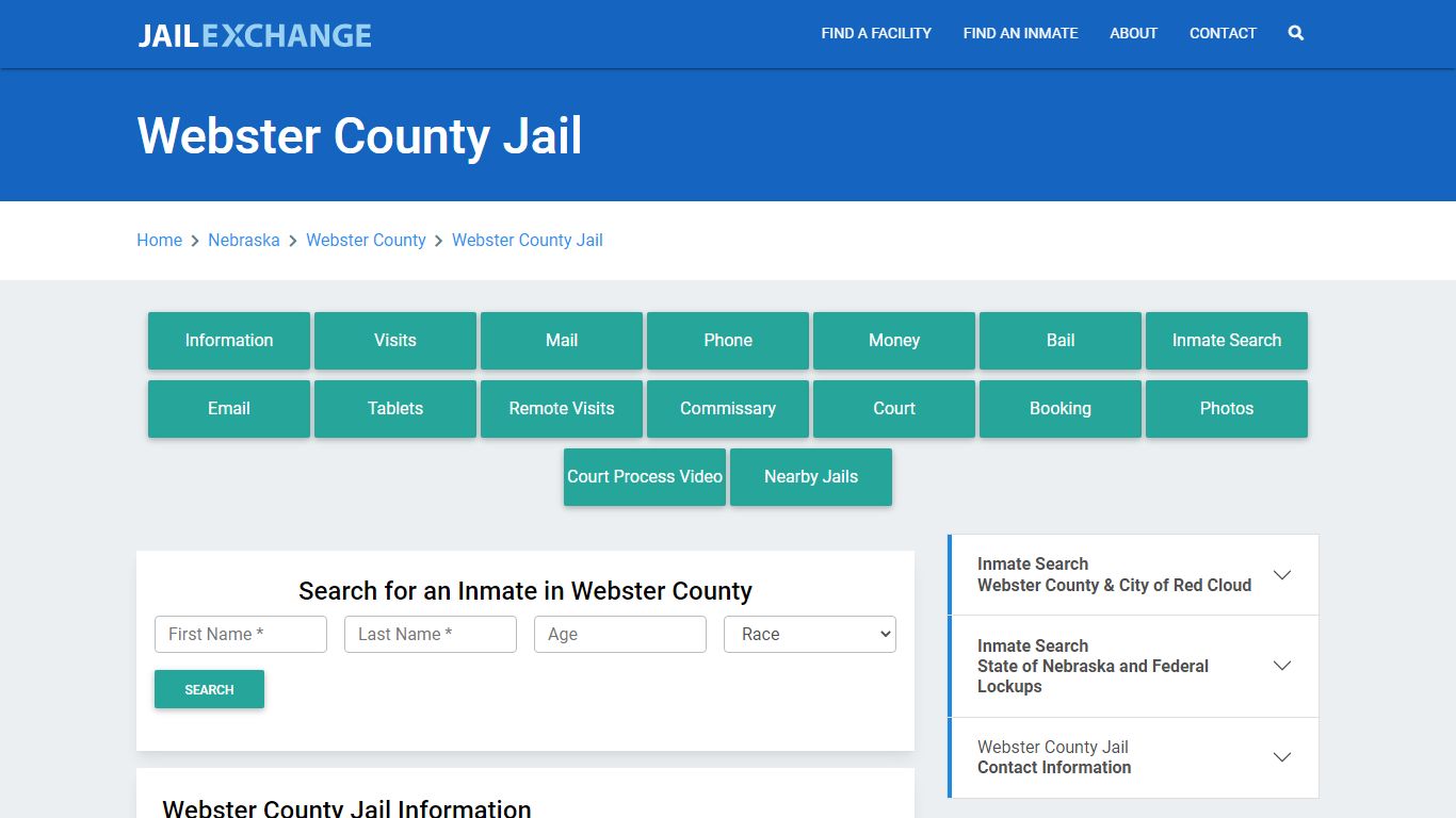 Webster County Jail Roster Lookup, NE, Inmate Search