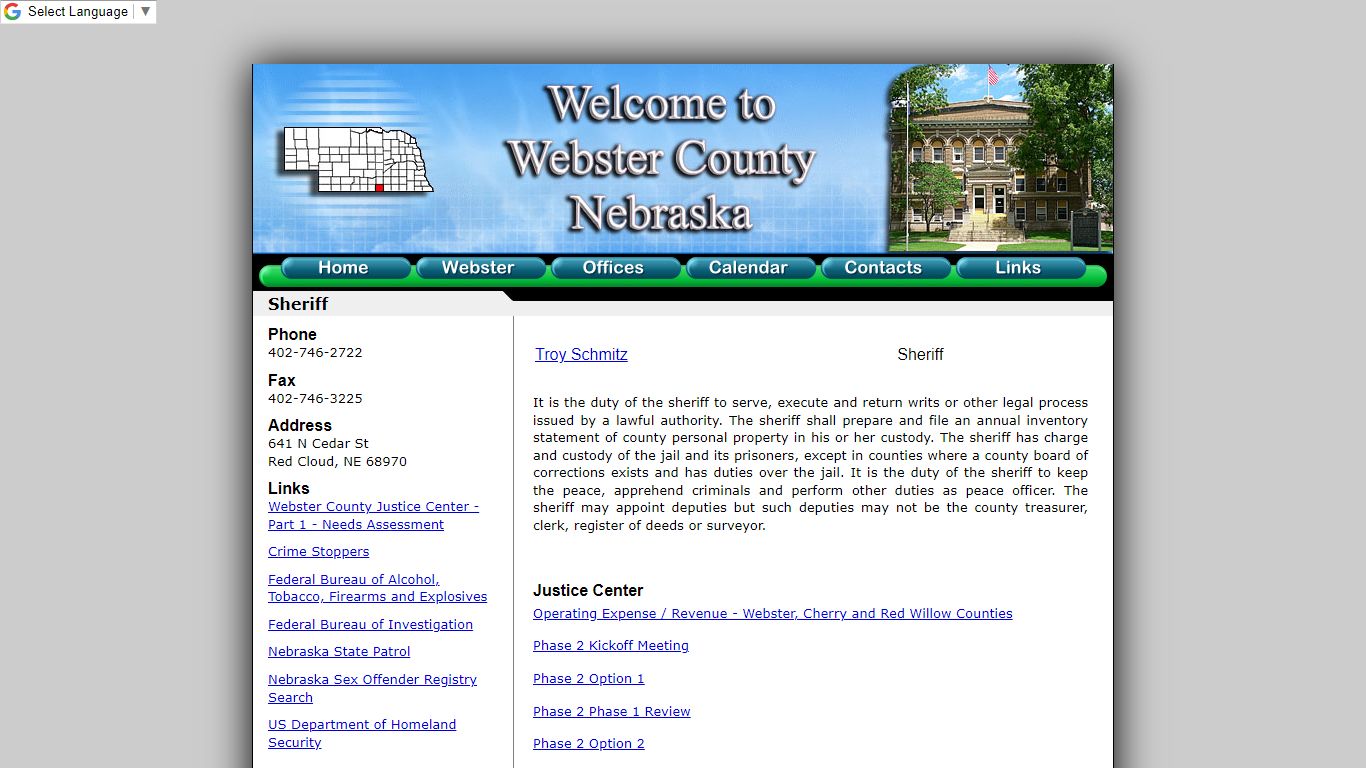 Webster County Sheriff - Nebraska