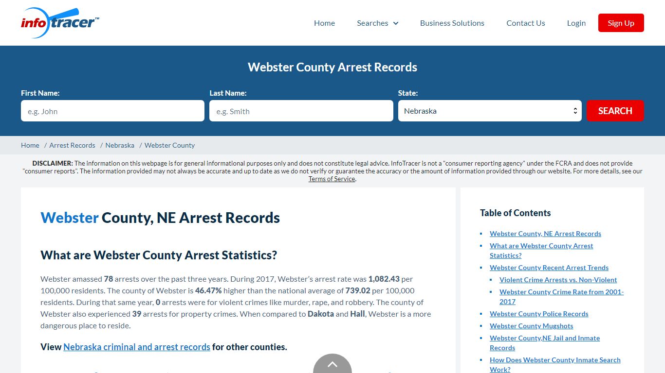 Webster County, NE Arrests, Mugshots & Jail Records - InfoTracer